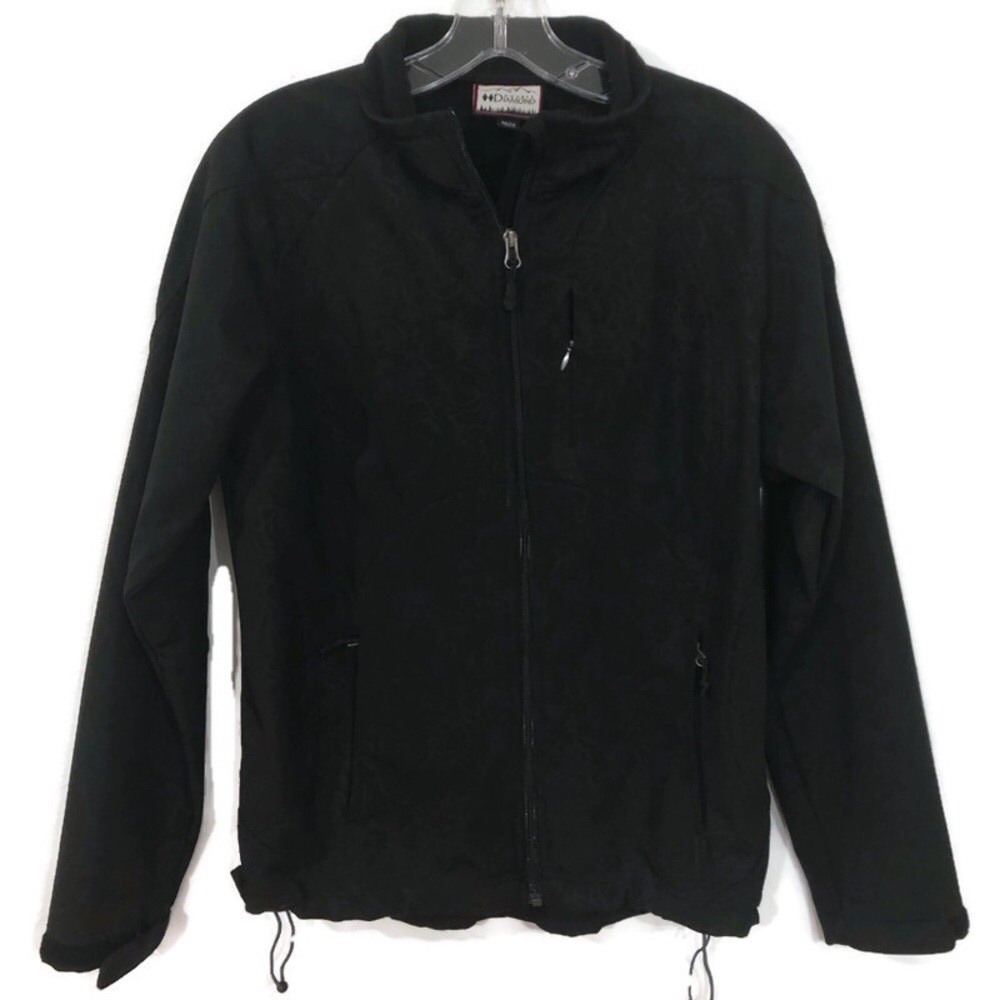 Double Diamond Ladies' Softshell Plush Lining  Waterproof Black Jacket